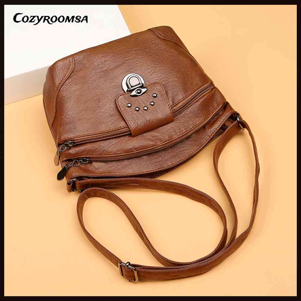 Túi Đeo Chéo Da PU Mềm Thanh Lịch Cho Nữ