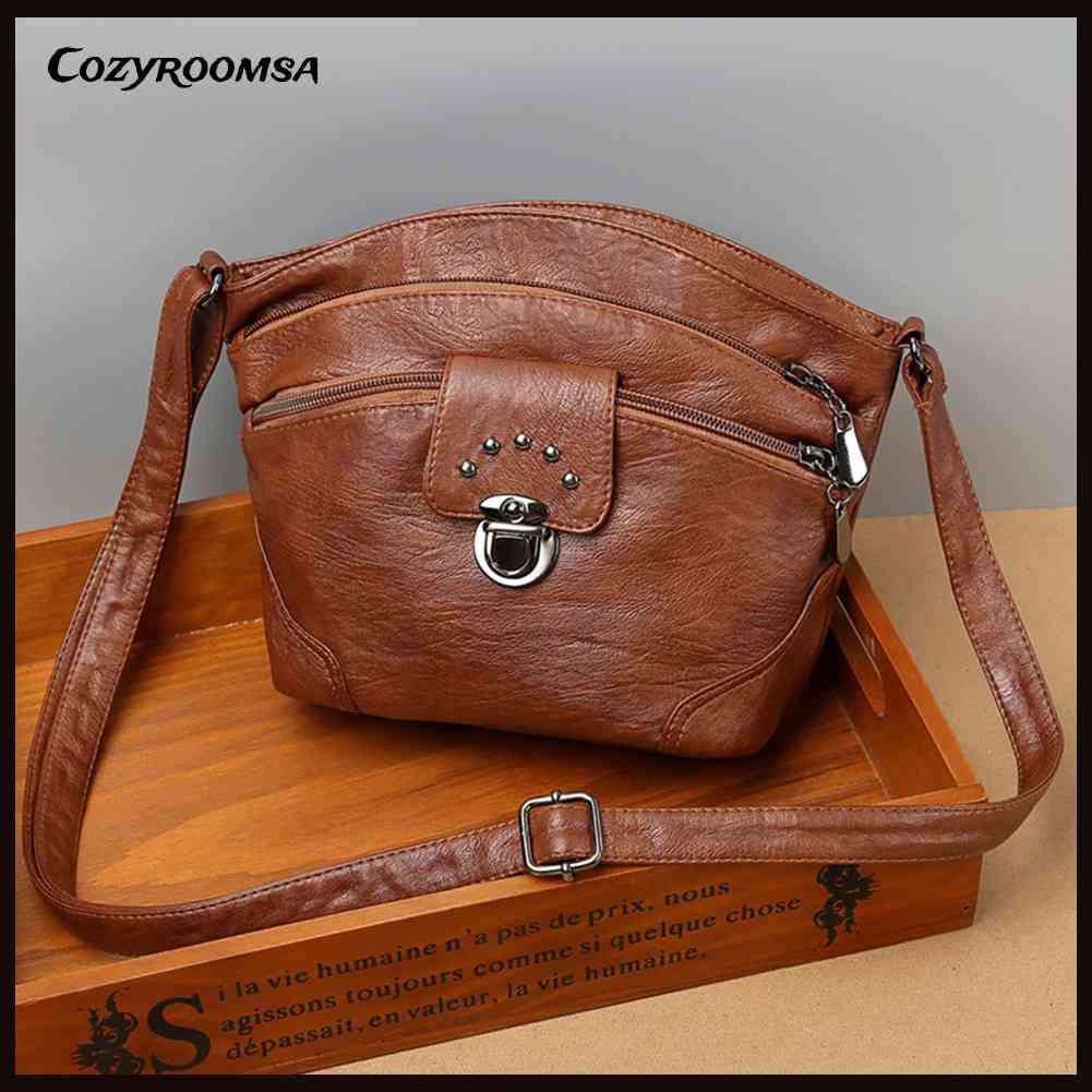 Túi Đeo Chéo Da PU Mềm Thanh Lịch Cho Nữ