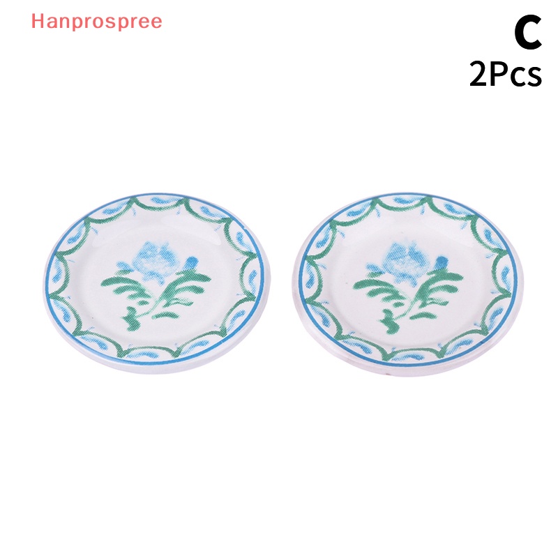 Bộ 2 Dĩa Chén Đĩa Đồ Ăn Tỷ Lệ 1: 12 Dùng Trang Trí Nhà Búp Bê
