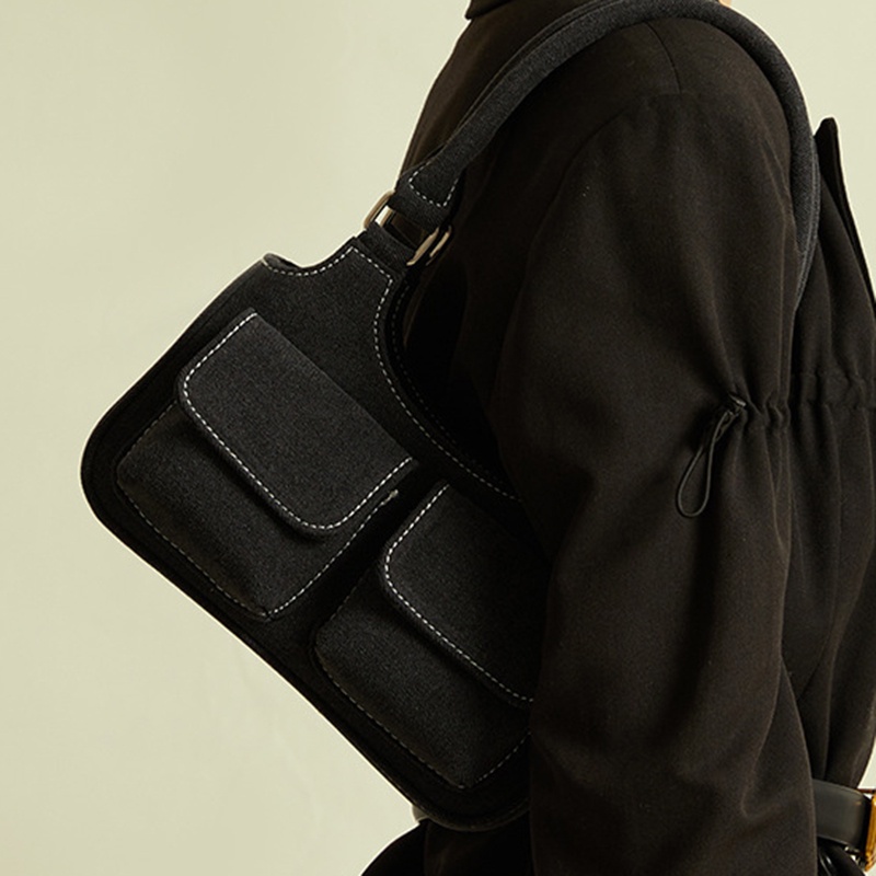 Túi Xách Vải canvas Màu Trơn Phong Cách Cổ Điển Thời Trang Cho Nữ