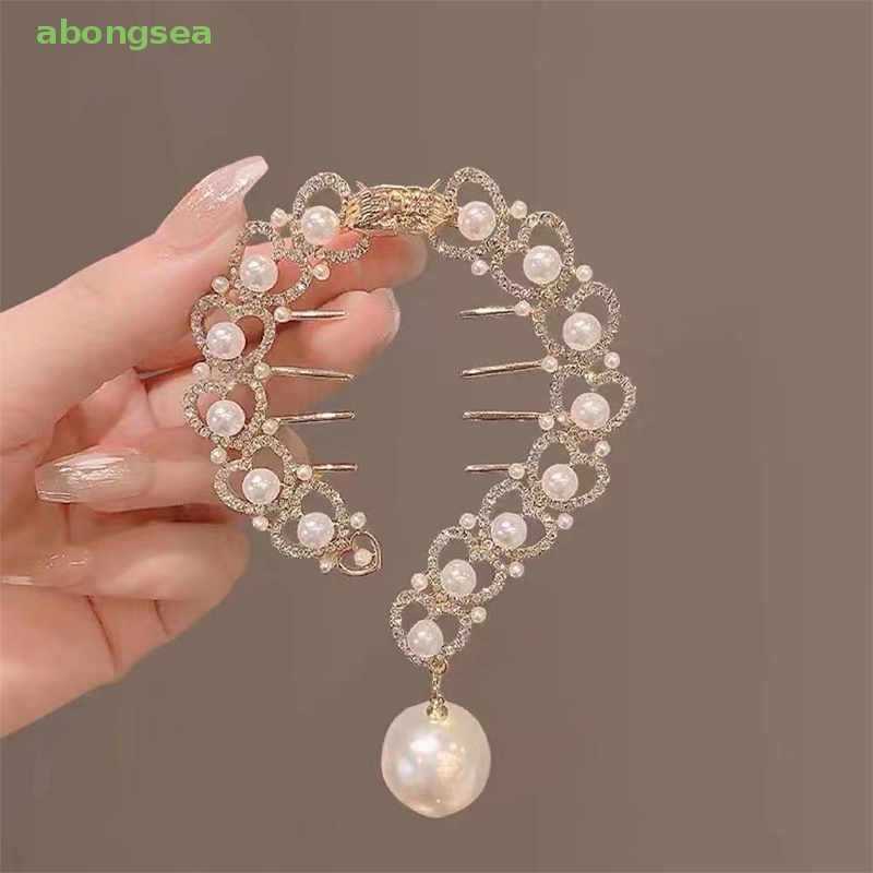 Kẹp Tóc Hình Nơ Đính Ngọc Trai Nhân Tạo Thời Trang