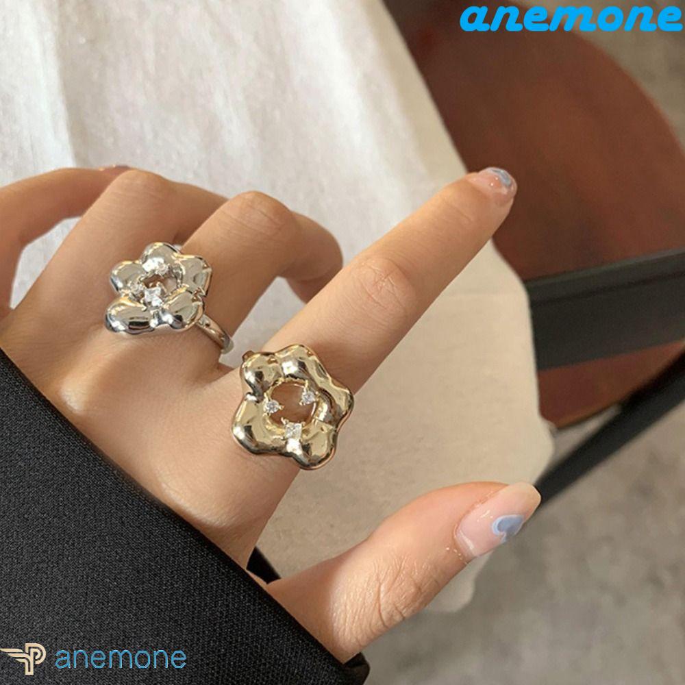 Nhẫn Hở Hình Ngôi Sao Lấp Lánh Phong Cách Hàn Quốc Cá Tính Dành Cho Nữ