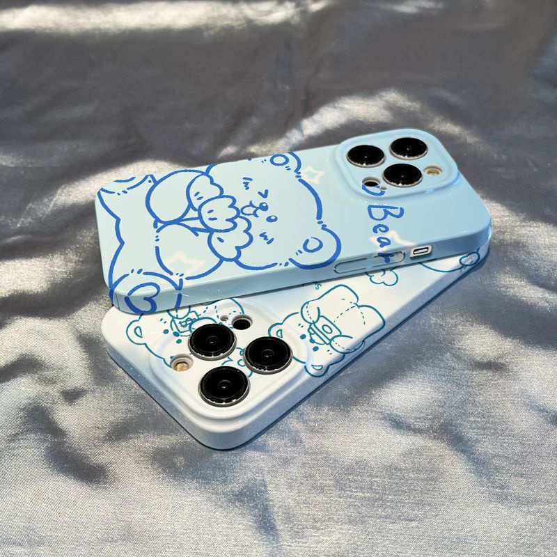 Ốp Điện Thoại Màu Gradient Hình Gấu Dễ Thương Cho Iphone 78 14pro max 11I 13 12 A7JN