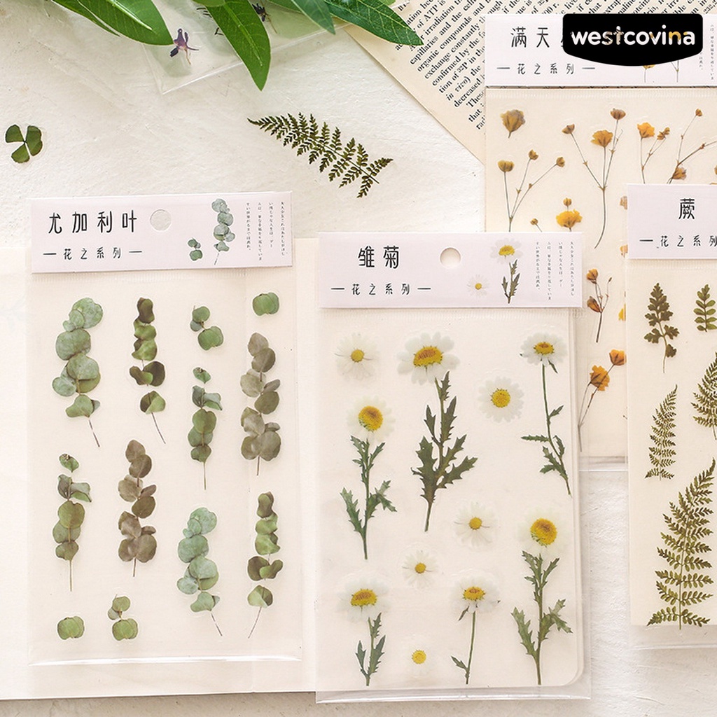 [COD]♪Bộ 2 Miếng Dán Trang Trí Sổ Tay Chống Thấm Nước Tự Dính DIY