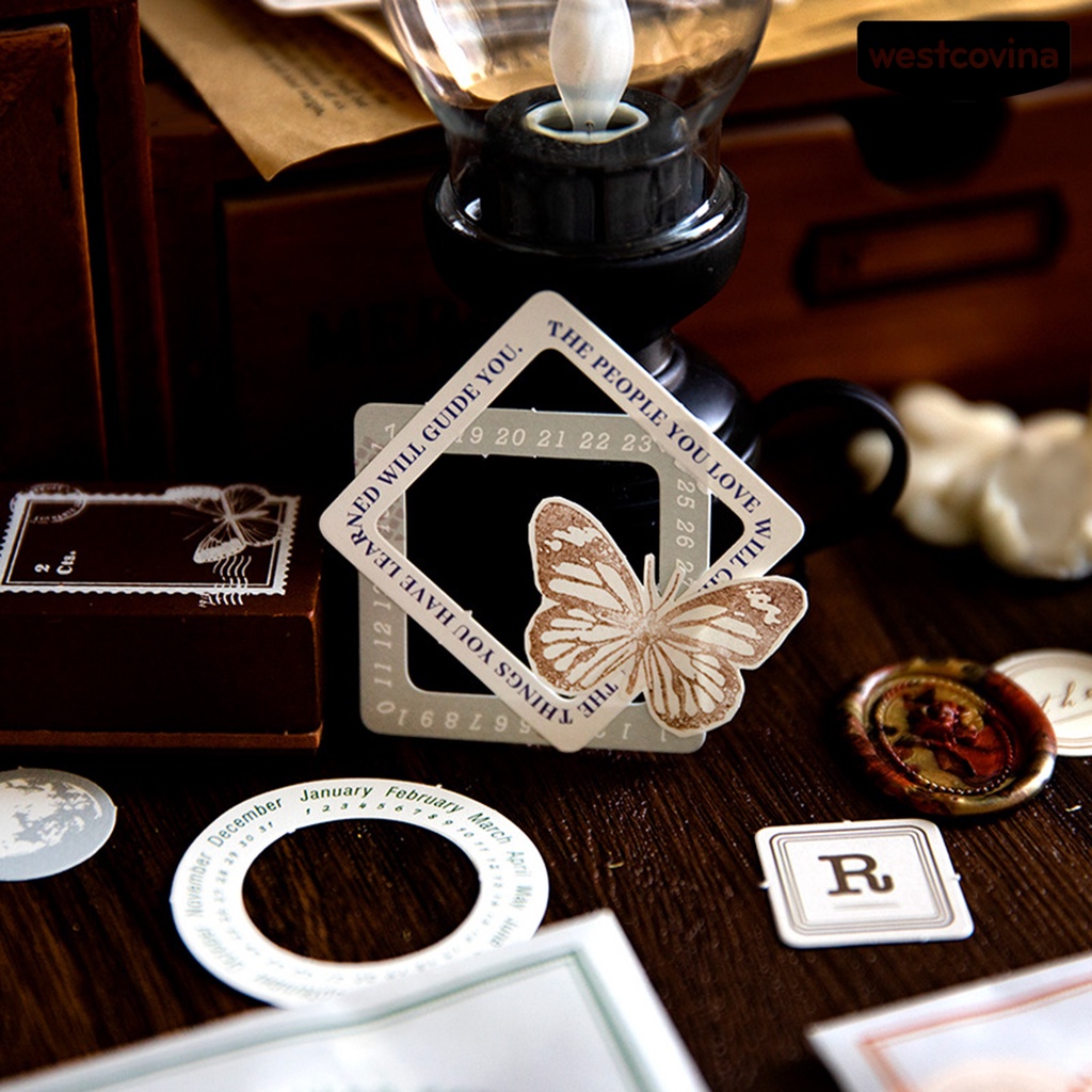 [COD]♪Set 45 Miếng Dán Khung Ảnh Tự Dính Họa Tiết Retro