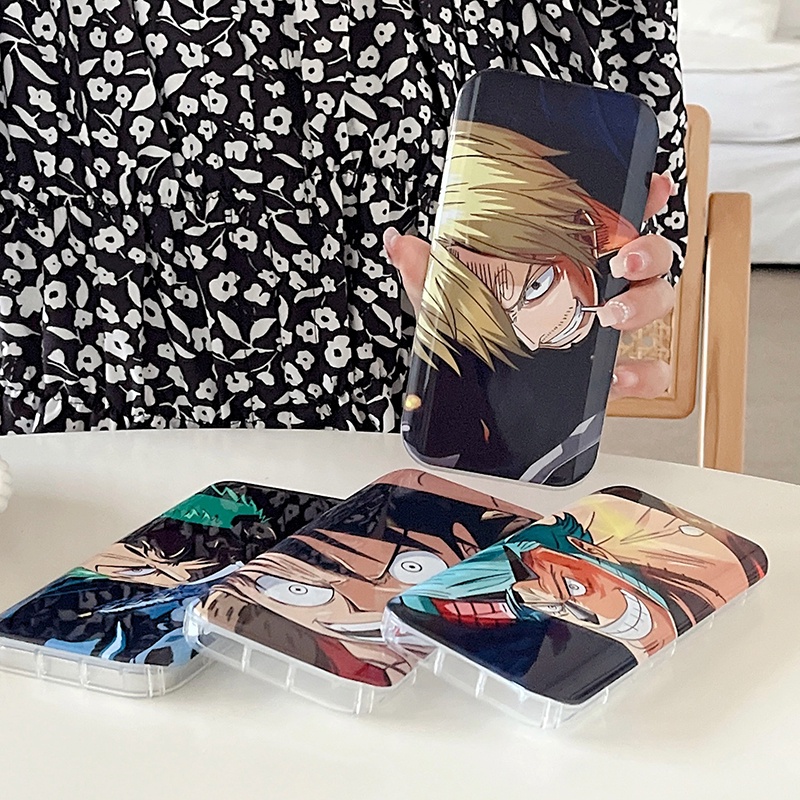 Ốp Điện Thoại in Hình One Piece Tích Hợp Gương Và Trượt Bảo Vệ Cho iPhone 14 Pro Max 13 12 11