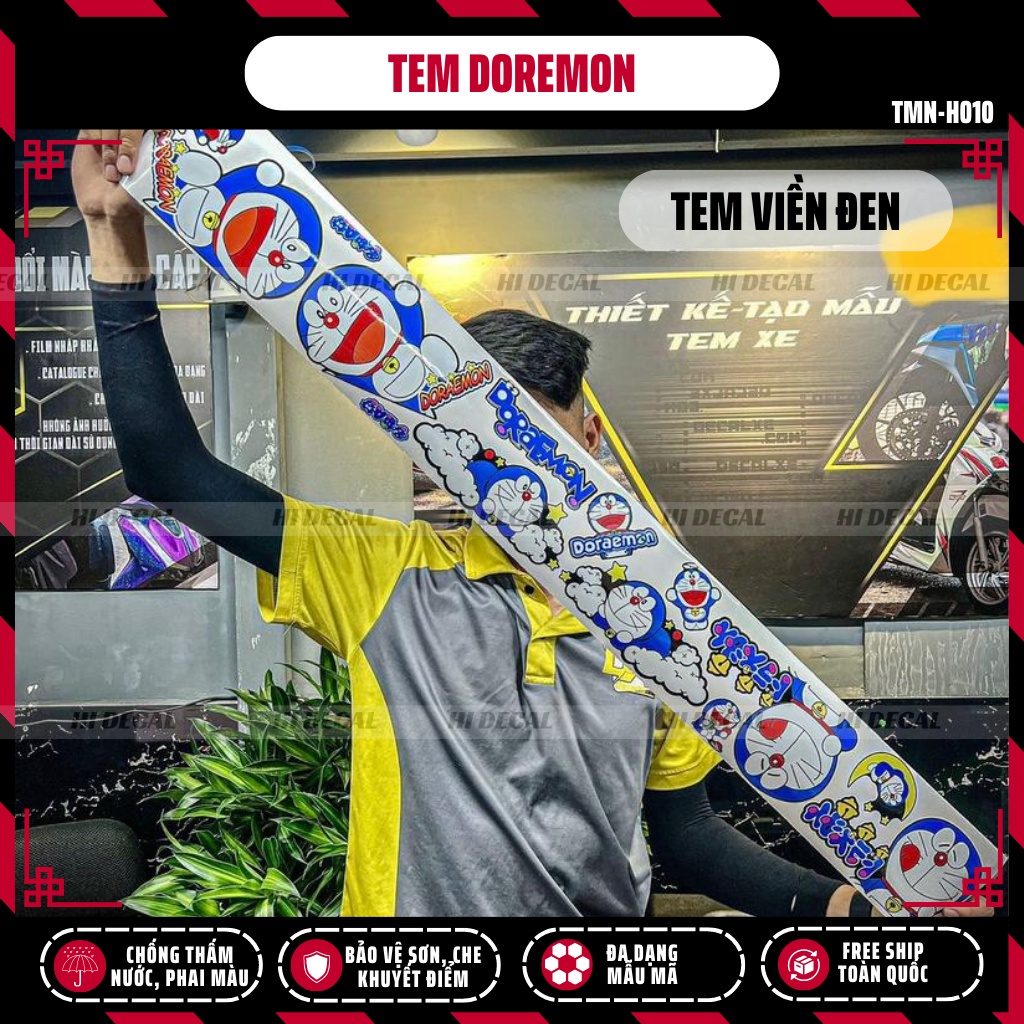 Tem dán xe Doremon cho mọi dòng xe | TMN-H010 | Decal dán xe chống nước, chống phai màu