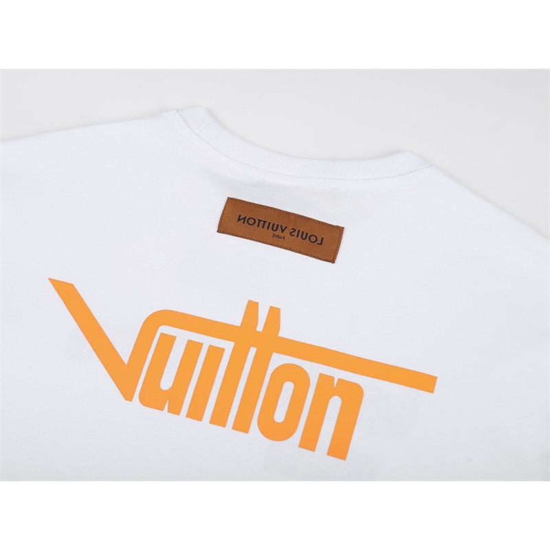 Áo Thun Tay Ngắn Cổ Tròn In Logo Cảnh Báo Màu Vàng Cam Thời Trang Đường Phố L1V88
