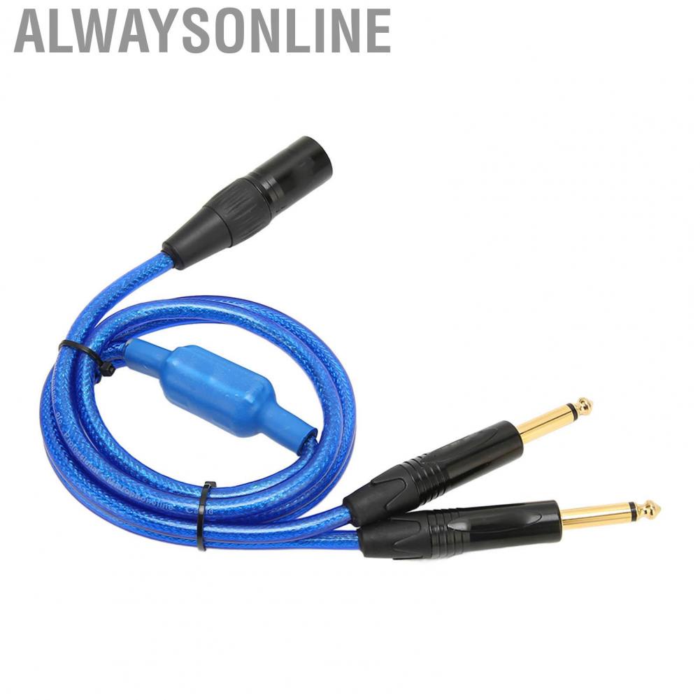 Alwaysonline XLR To Dual 6.35mm Cable  Male 1/4 Inch Plug and Play Professional for Microphone KTV Amplifiers