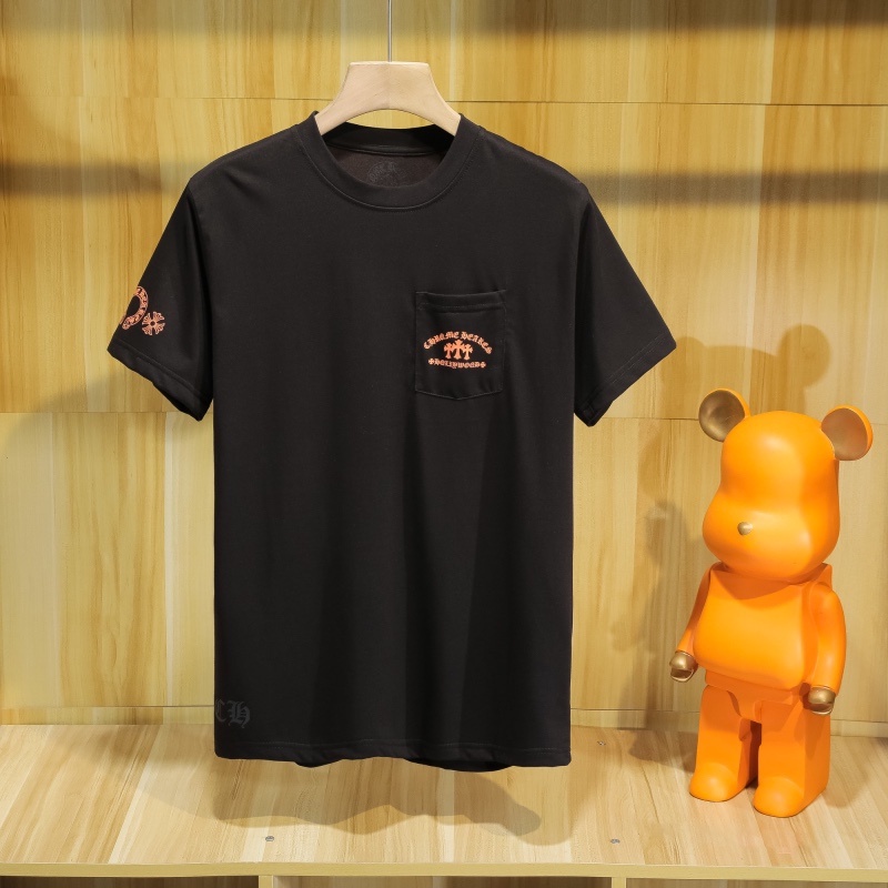 Áo Thun Ngắn Tay Logo Chr88ome &amp; Classic Thời Trang Mới Nhất Màu Trắng Cam Phong Cách Unisex