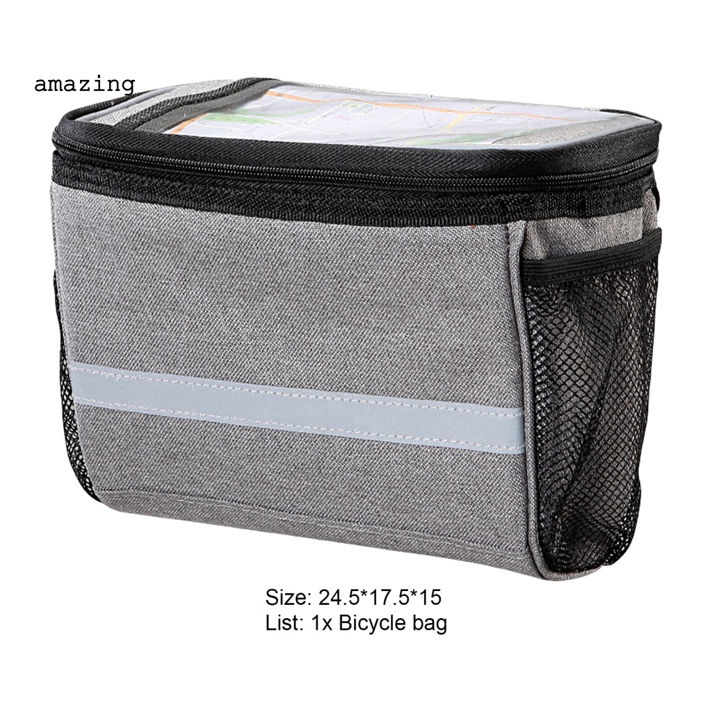 Túi Đựng Bảo Quản Đồ Dùng Có Khóa Kéo Gắn Khung Trước Xe Đạp Tiện Dụng