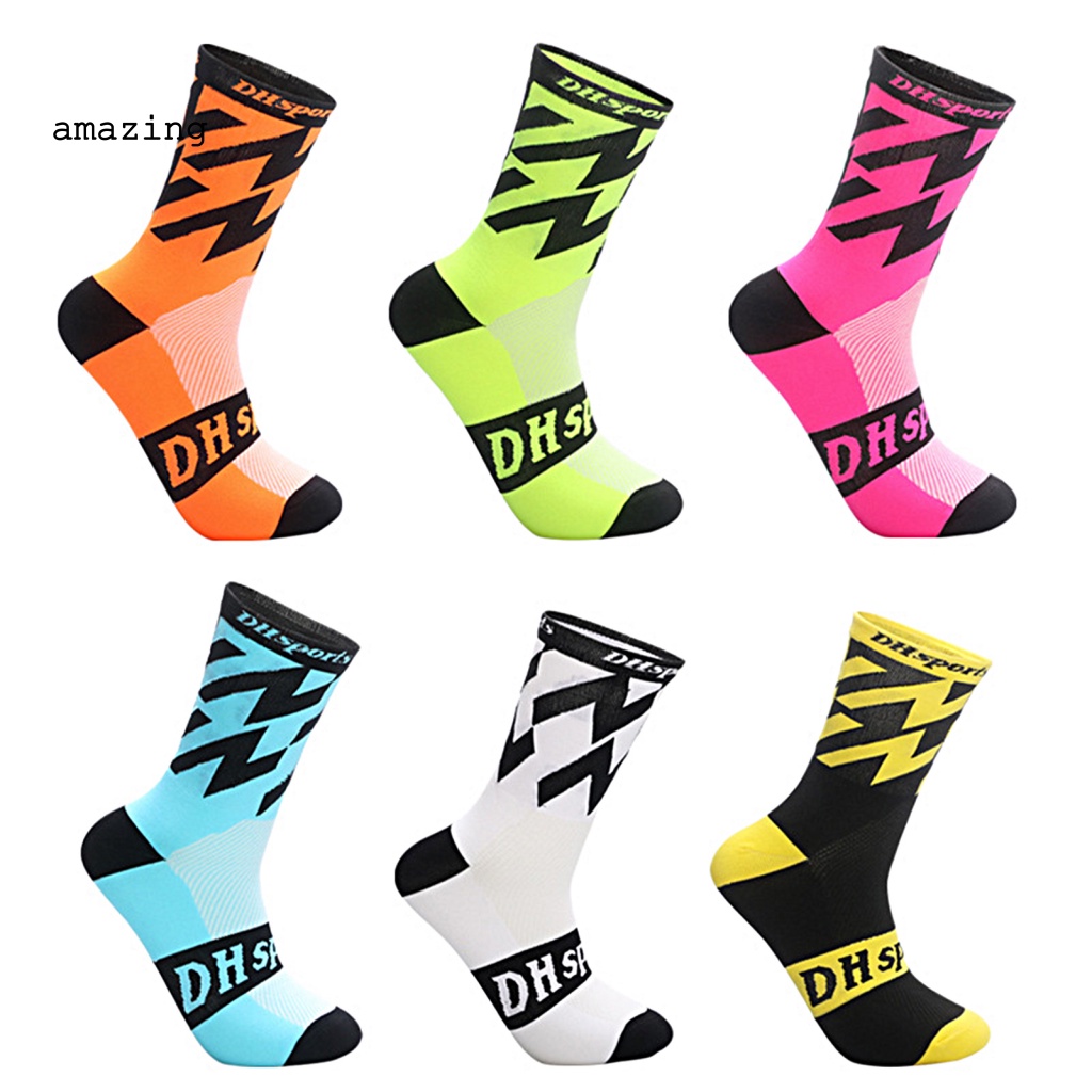 1 Đôi Tất Dệt Kim Màu Sắc Tươi Sáng Chống Trượt Chân Tiện Dụng Thời Trang Unisex