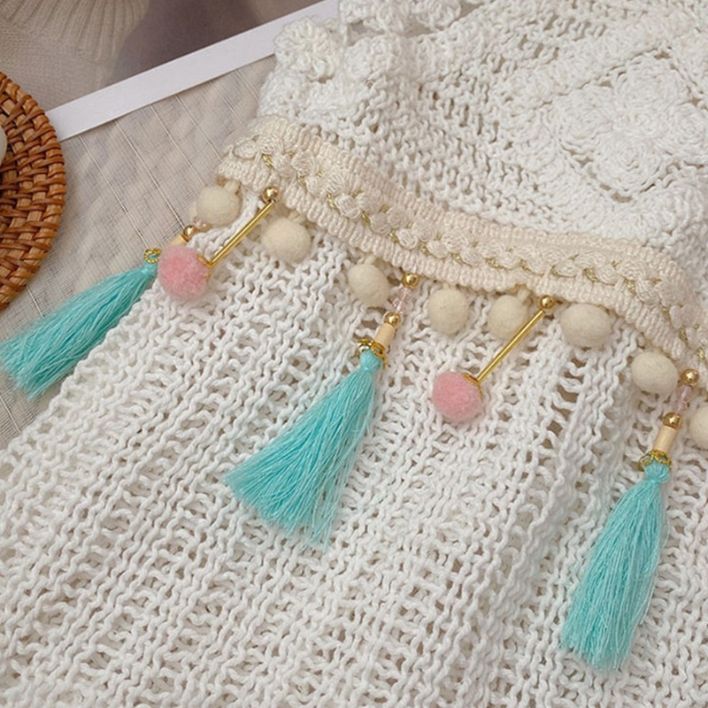 Áo Croptop Dệt Kim Cổ Tròn Phối Tua Rua Thời Trang Mùa Hè Quyến Rũ Cho Nữ