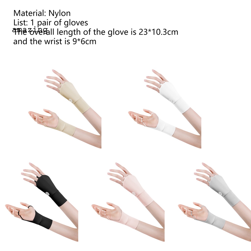 1 Đôi Găng Tay Chơi Golf Không Ngón Chống Trượt Bằng Lụa Lạnh Co Giãn Thoải Mái Có Thể Tái Sử Dụng