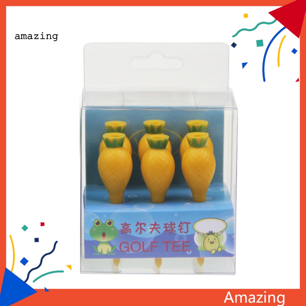 Set 6 Tee Golf Dạng Xoay Trọng Lượng Nhẹ Họa Tiết Hoạt Hình Luyện Tập Thiết Kế Tiện Lợi