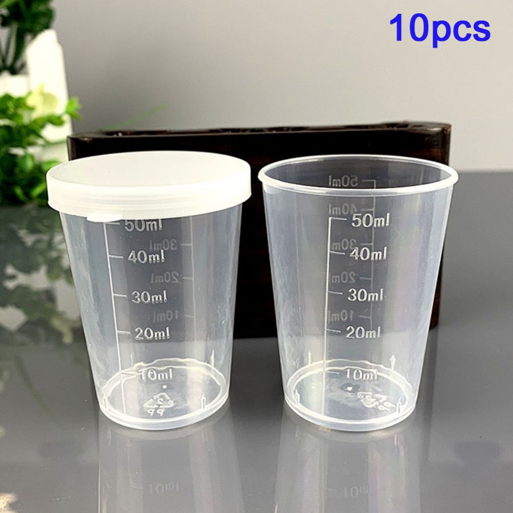 Cốc Đong Trong Suốt Kèm Nắp Trắng 50ml DIY