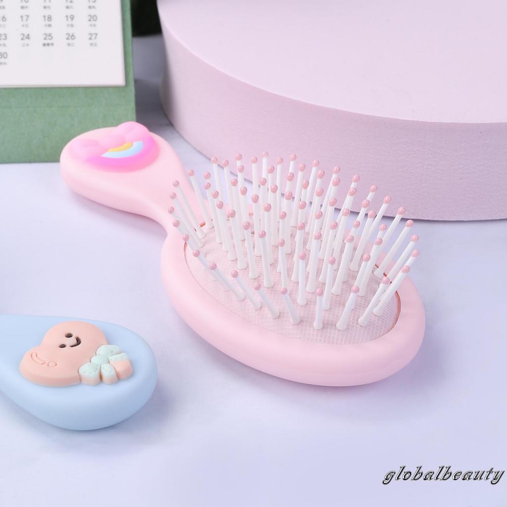 Lược Chải Tóc Túi Khí Mát Xa Da Đầu Bằng Nhựa Hình Gấu / Nơ Màu Cầu Vồng Dễ Thương Cho Bạn Gái