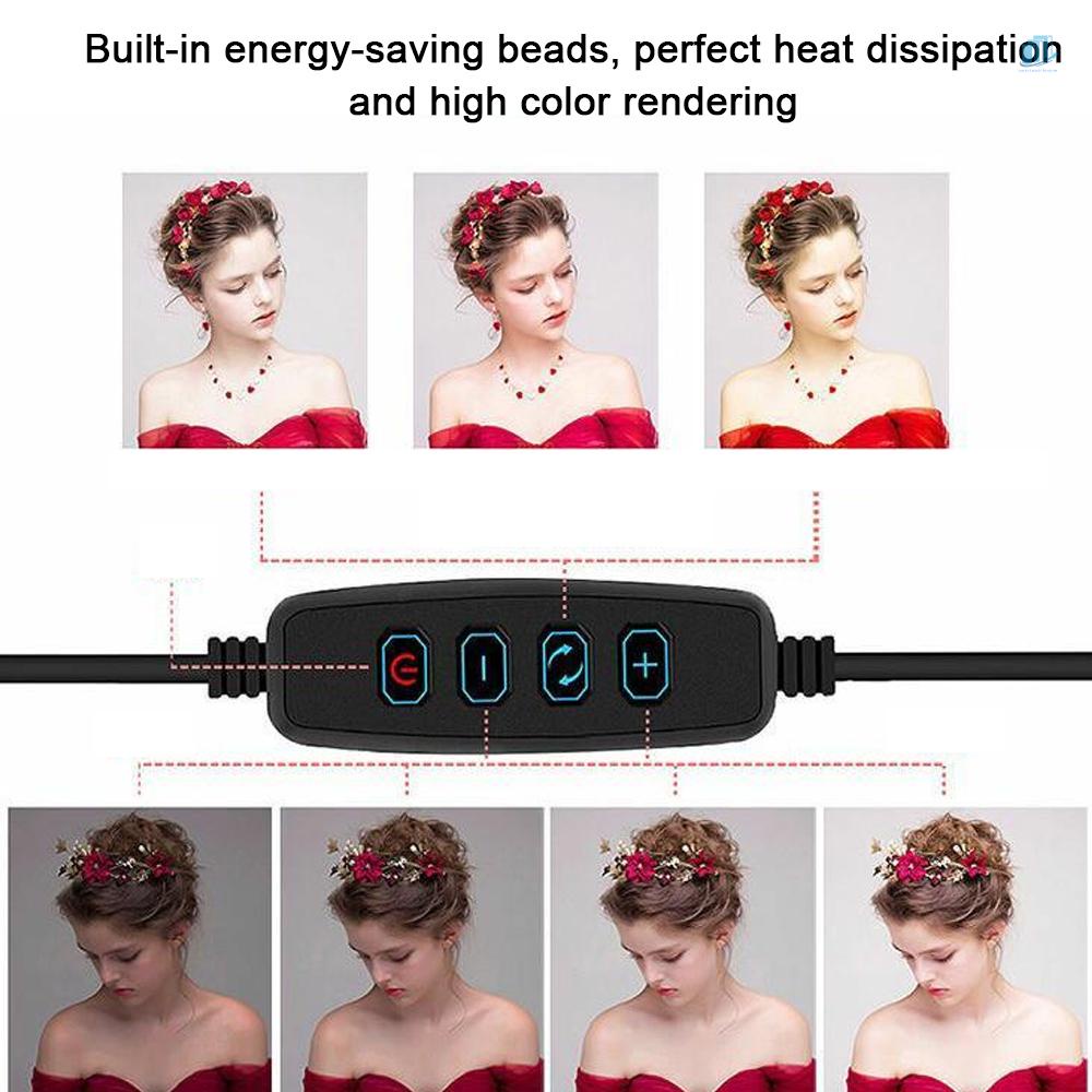 Đèn LED Selfie Hình Tròn 10 &quot;Có Thể Điều Chỉnh Độ Sáng Kèm Giá Đỡ Ba Chân