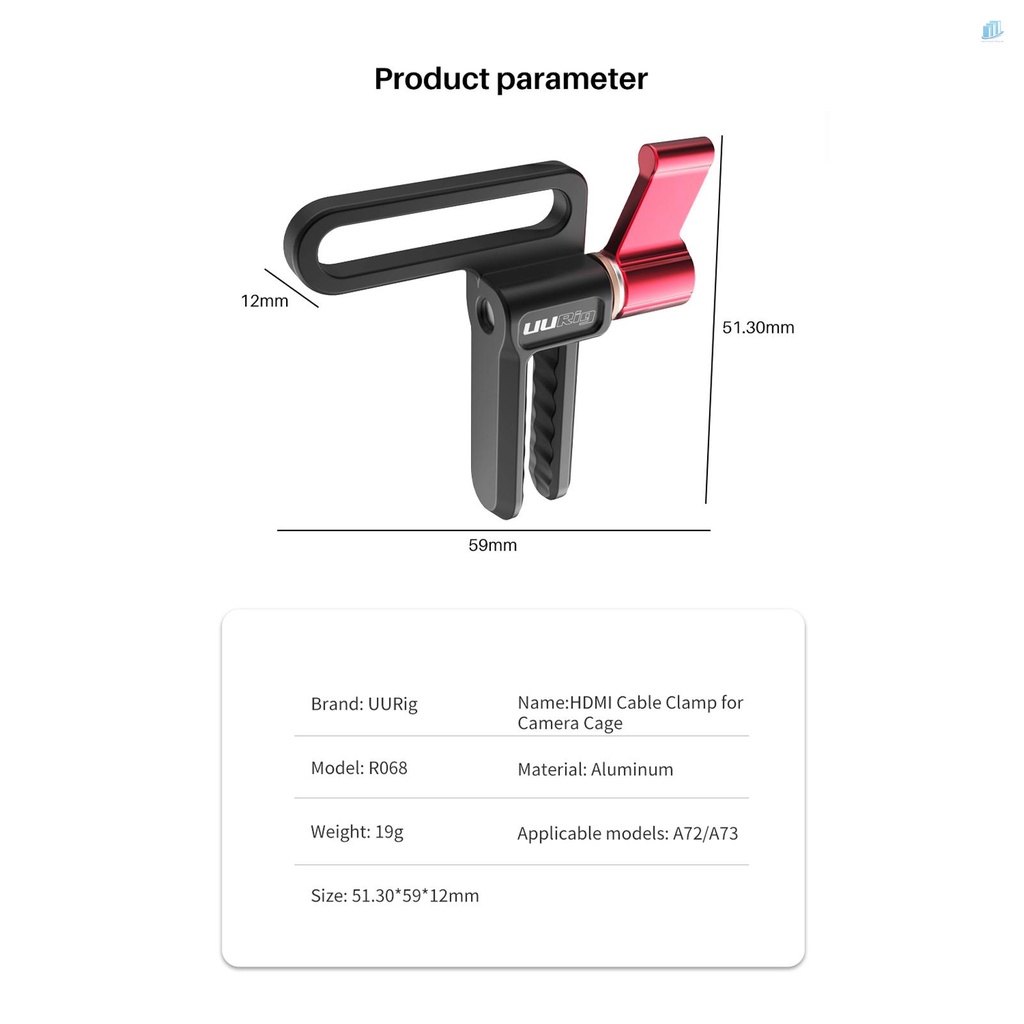 Kẹp Giữ Dây Cáp / Truyền Dữ Liệu Máy Ảnh smartwatchinone UURig R068 Bằng Hợp Kim Nhôm