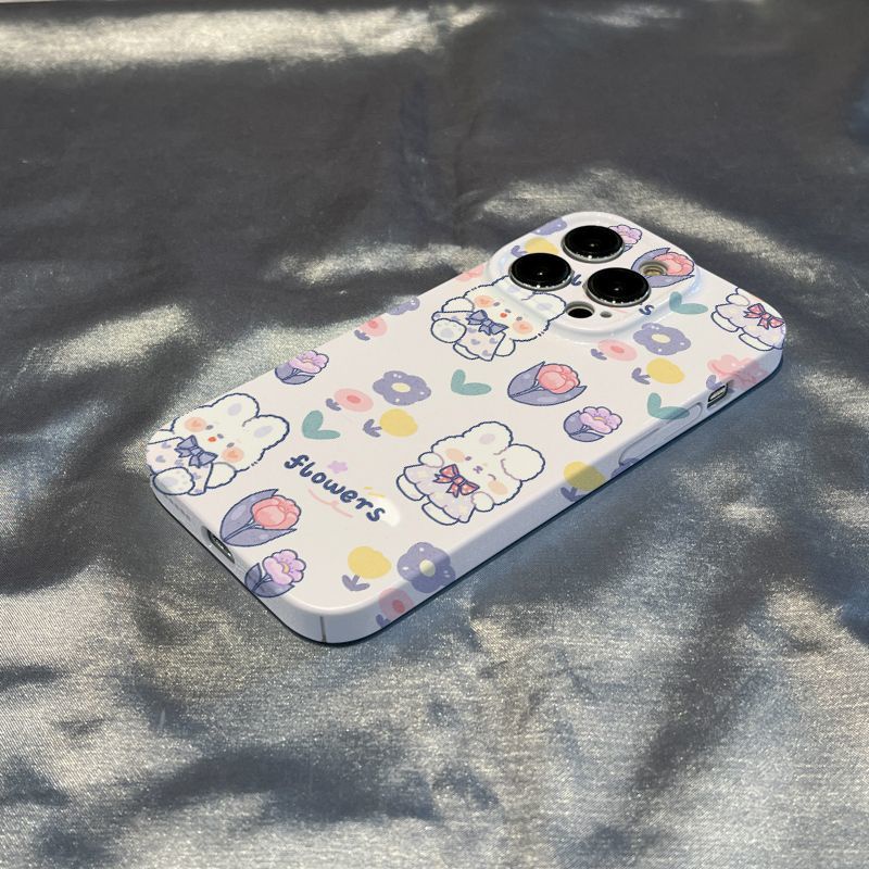 Ốp Điện Thoại Họa Tiết Thỏ Và Hoa Xinh Xắn Cho Iphone 1214 promax / 7 xr Xsiphone11 11 813 8AGB