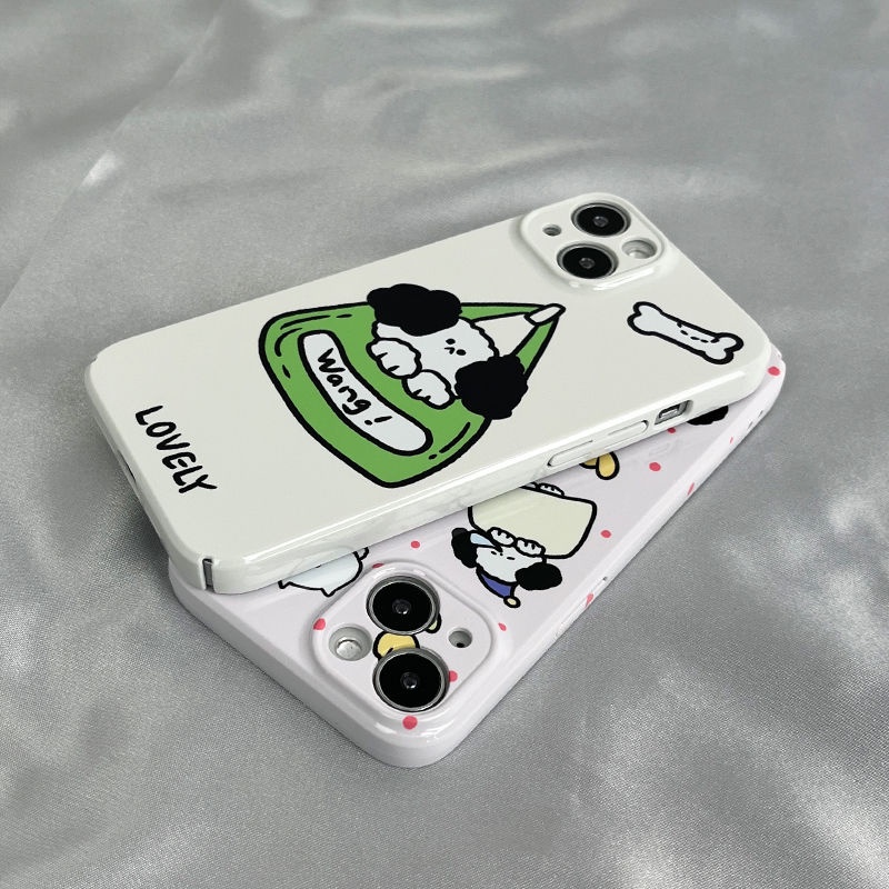 Ốp Điện Thoại Cứng + Phim Dán Bảo Vệ Toàn Diện Họa Tiết Cún Con Dễ Thương Cho iPhone1213 811xs xriphone14pro / YD3F 7