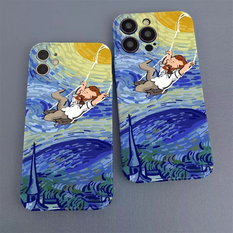Ốp Điện Thoại Cứng Họa Tiết Tranh Van Gogh Độc Đáo Thời Trang Cho iphone11 13 7XR 12 max 14pro