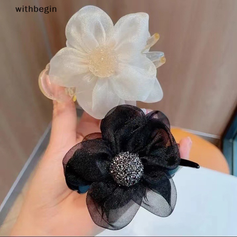 Kẹp Tóc Càng Cua Đính Đá Hình Hoa Hướng Dương Thanh Lịch Cho Nữ