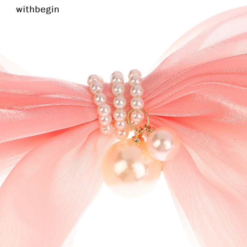 Kẹp Tóc Nơ Lớn Bằng Vải Voan Màu Trơn Thời Trang Mùa Hè Dành Cho Nữ