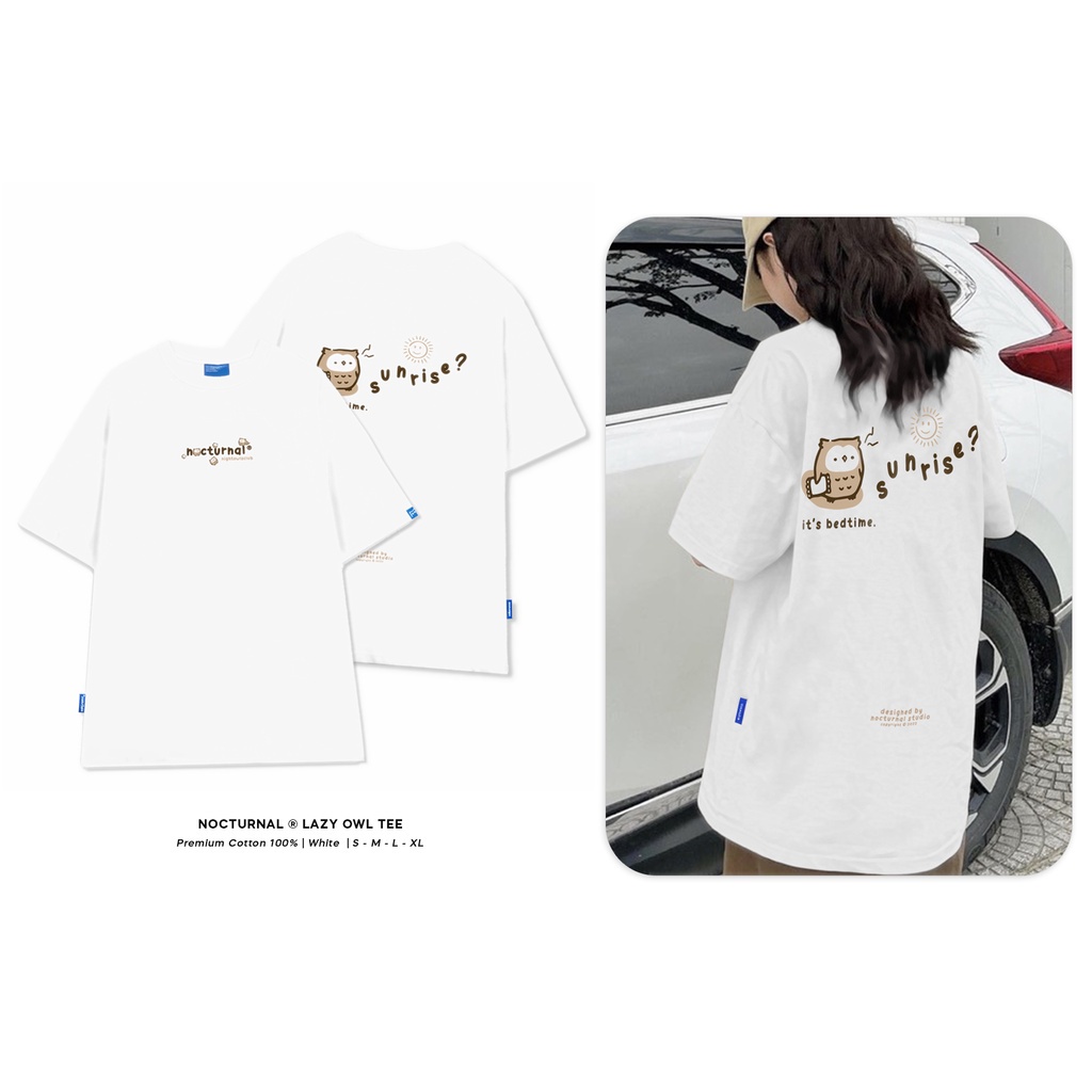 Áo Thun NOCTURNAL Lazy Owl Tee Cotton 100% Unisex Form Rộng Tay Lỡ Oversize Local Brand- JKLB2023