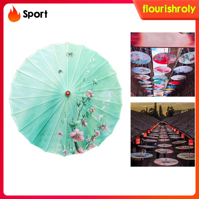 Dù Vải Lụa Thủ Công Chống Mưa Phong Cách Trung Hoa Cho Nữ