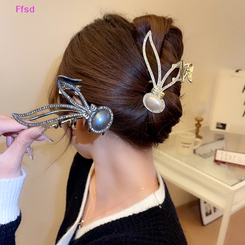 Kẹp Tóc Hình Cá Mập Đính Đá Bằng Kim Loại Cho Nữ 1 Cái