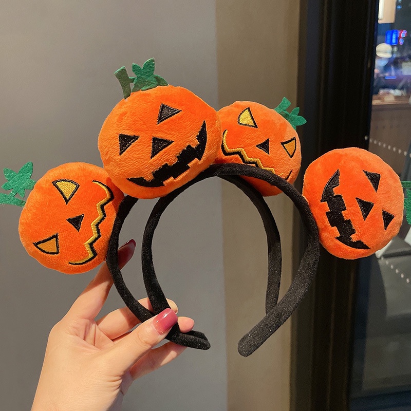 Băng Đô Cài Tóc Họa Tiết Hoạt Hình Bí Ngô Vui Nhộn Dùng Hóa Trang Halloween