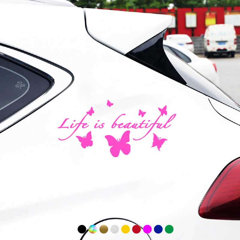 Miếng Dán Trang Trí Cửa Sổ Xe Hơi Hình Bướm Bằng Vinyl