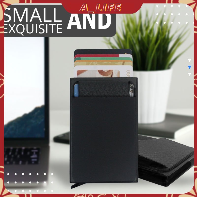 A-LIFE Ví Đựng Thẻ ID / Danh Thiếp Bằng Kim Loại Nhôm Mỏng Chống Trộm