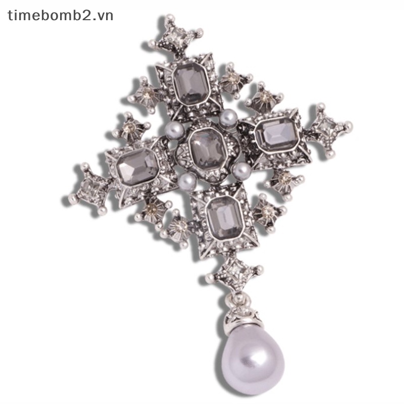 1 Huy Hiệu Cài Áo Hình Thánh Giá Đính Đá Thời Trang .