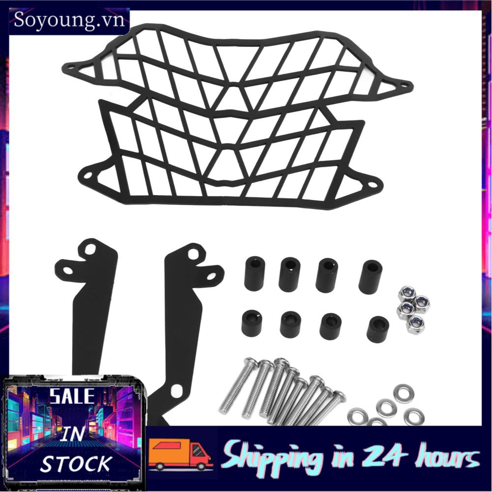 Soyoung Headlamp Guard Motorcycle Headlight Grille Stylish Look Carbon Steel for TENERE700 2019 Onwards