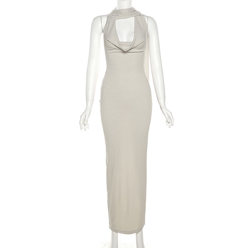 Đầm Nữ Hai Dây Hở Lưng Màu Trơn