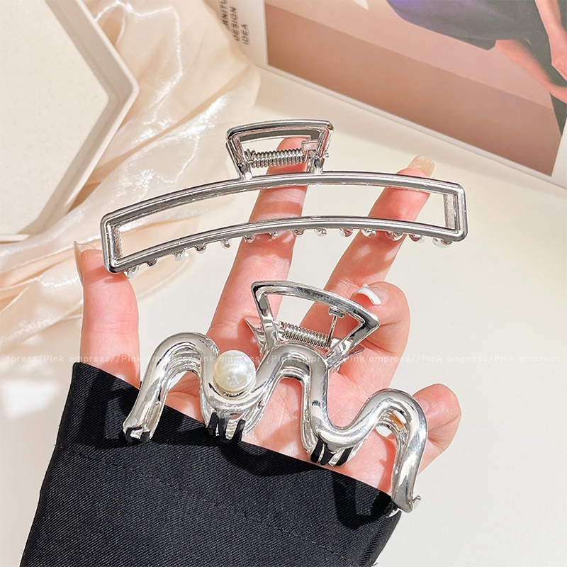 Kẹp Tóc Hình Cá Mập Đính Ngọc Trai Giả Bằng Kim Loại Cao Cấp Thời Trang Mùa Hè