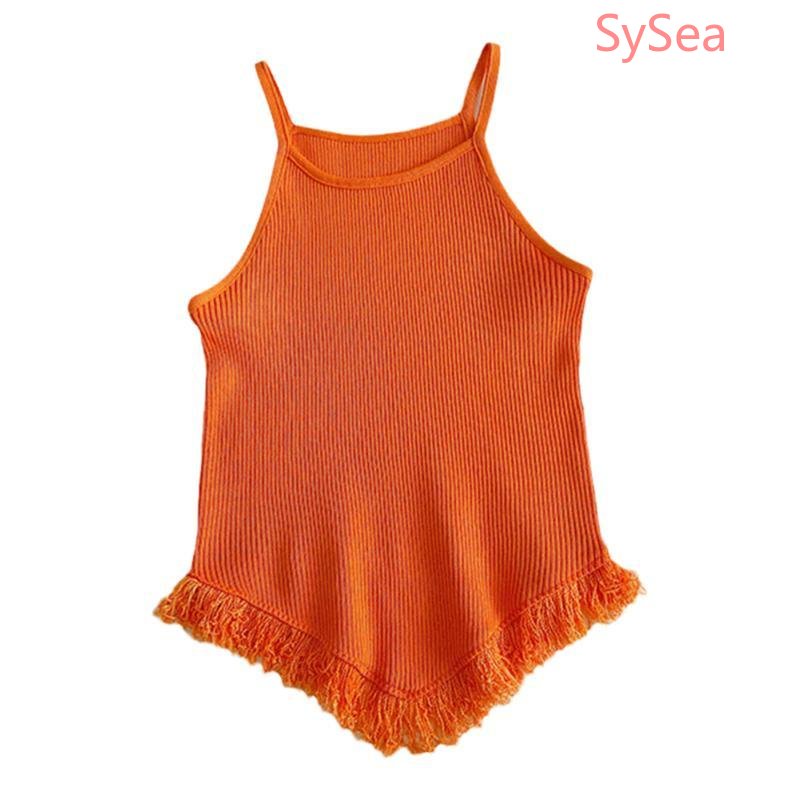 Phụ nữ mùa hè có dây đeo cổ tua cổ không thường xuyên dệt kim dây đeo Samisole