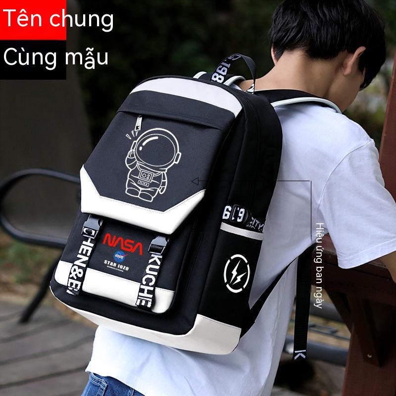 Túi Đi Học Phi Hành Gia Cho Nam Học Sinh Trung Học Cơ Sở Màu Đen Chống Thấm Nước Dung Tích Lớn Đơn Giản Trường Tiểu Học