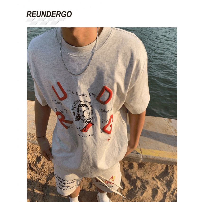 Áo Thun Nam Tay Lửng Dáng Rộng Phong Cách Đường Phố Mỹ