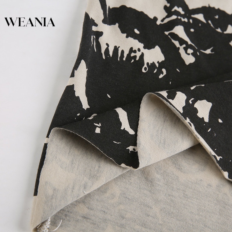 Weania Áo Hai Dây In Hình Đôi Mắt Trừu Tượng Mùa Hè Cho Nữ