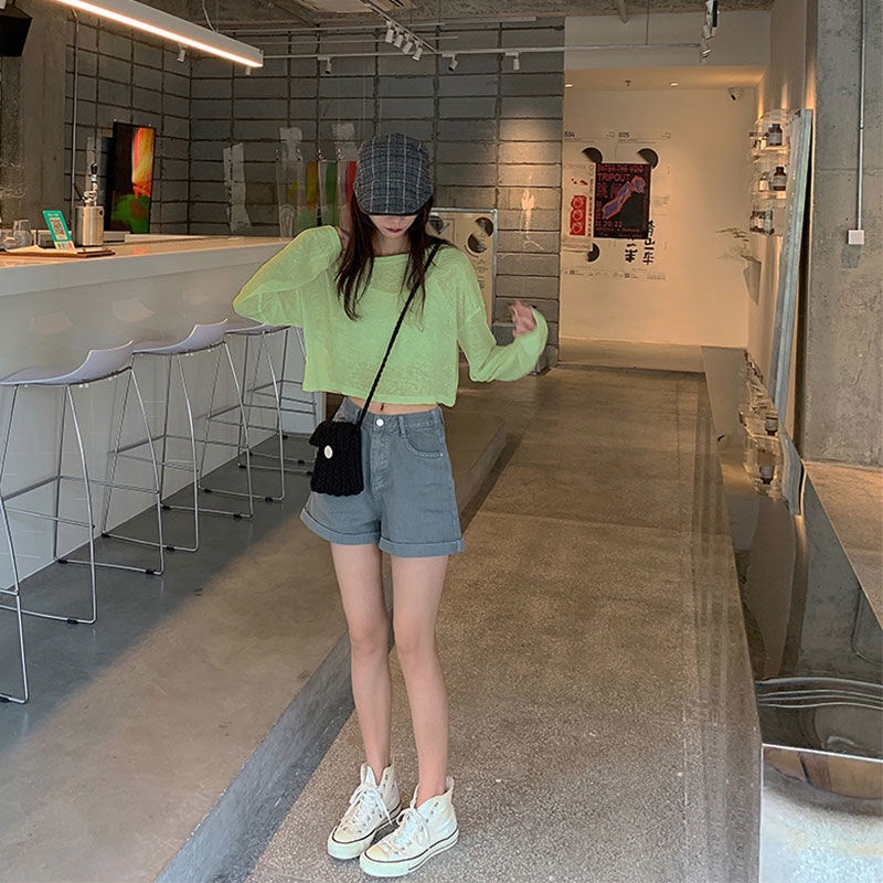 Áo Thun Mỏng Tay Dài Chống Nắng Dáng Rộng Thời Trang Xuân Hè Hàn Quốc Mới 2023 Dành Cho Bạn Nữ