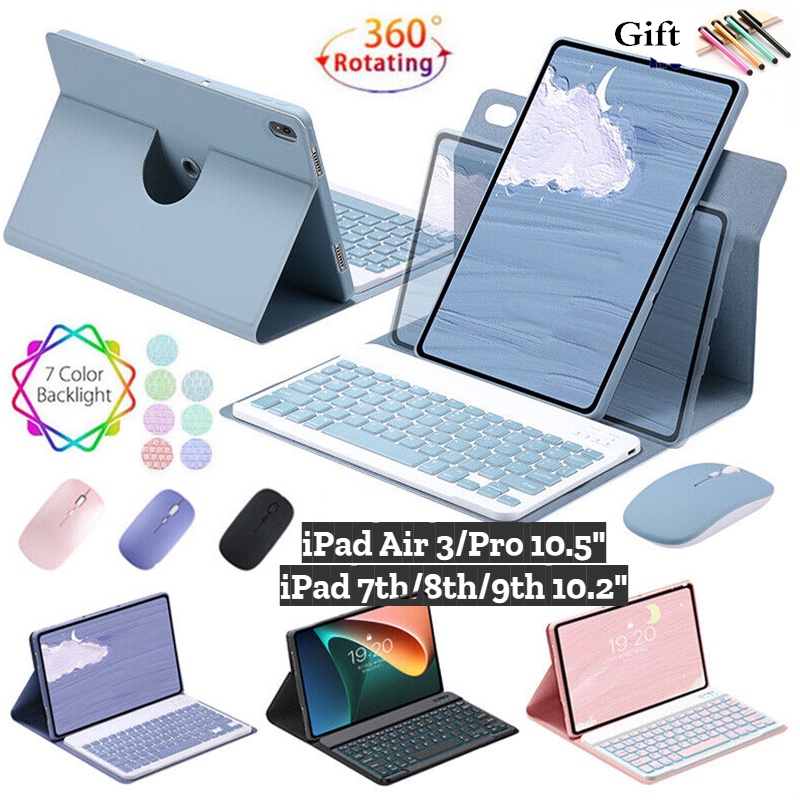 Ốp Máy Tính Bảng Có Bàn Phím Bluetooth Và Đèn Nền Cho iPad Air 10.5 "Air 3 iPad 7th 8th 9th 10.2" 2019 2020 2021