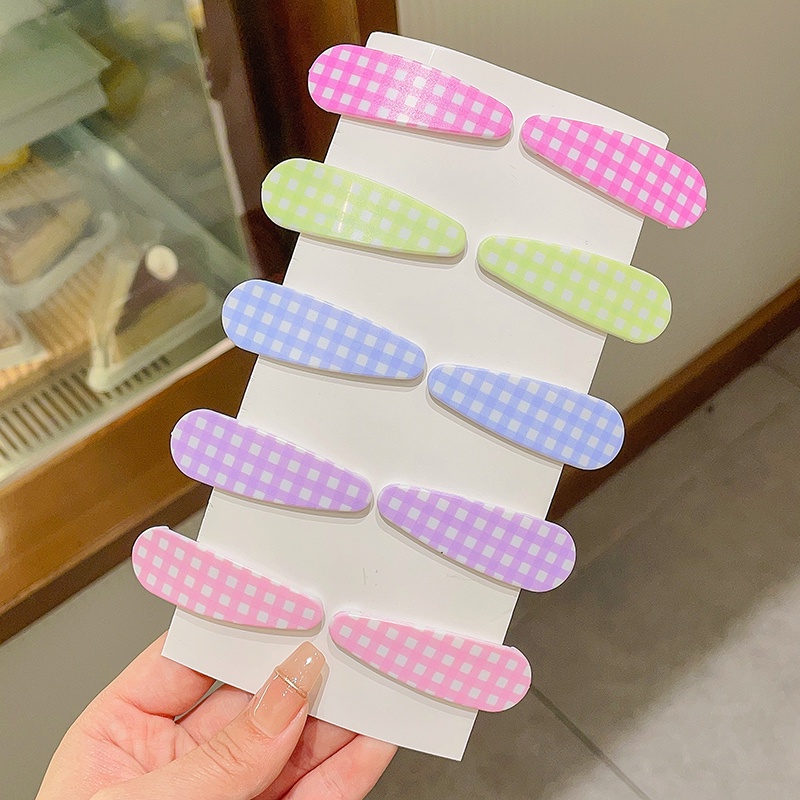 Kẹp Tóc Kẻ Sọc Caro Màu Sắc Ngọt Ngào Đa Năng Cho Bé Gái