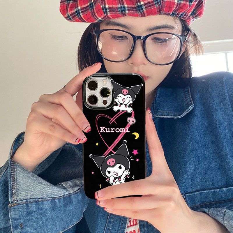 ✅Ốp Điện Thoại Màu Đen In Họa Tiết Dễ Thương Kiểu Hàn Quốc Cho iPhone13promax 14 xsins7 / 8p 1112