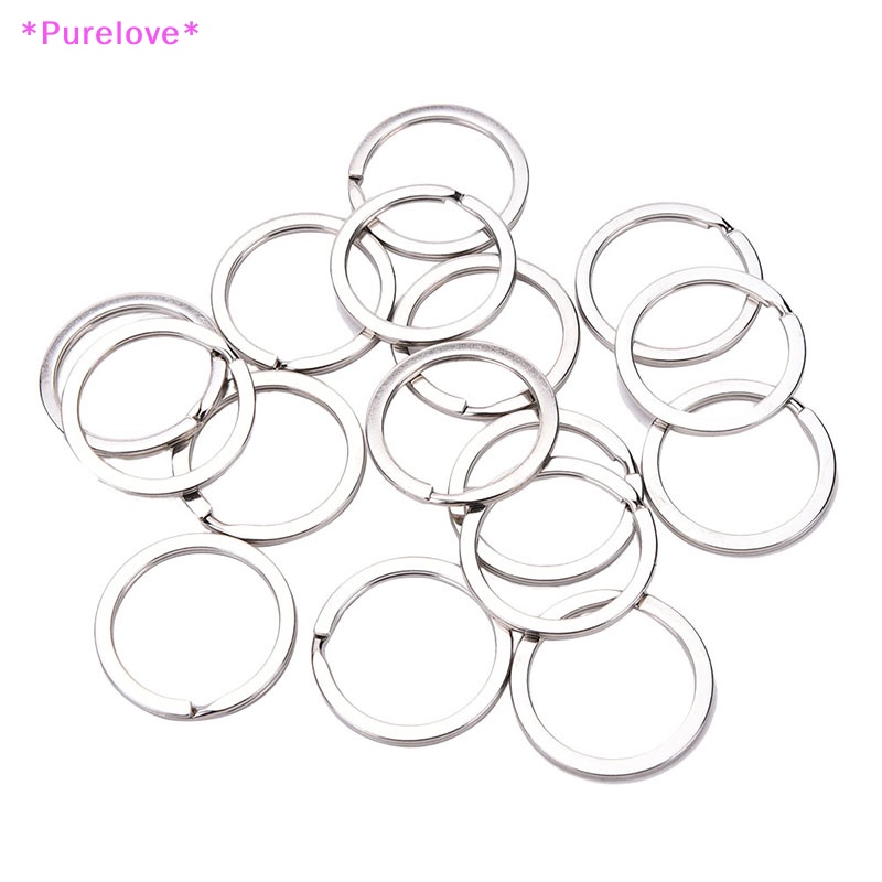 Set 100 Móc Khóa Tròn Bằng Thép Không Gỉ 2 Kích Cỡ Tiện Dụng Mới