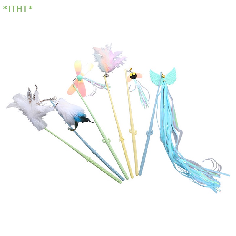 Bộ 1 Gậy Đồ Chơi Gắn Lông Vũ Vui Nhộn Cho Mèo Cưng Mới