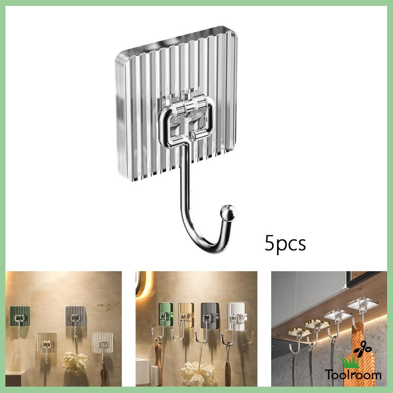 Set 5 Móc Treo Khăn Gắn Tường Bằng Acrylic Tiện Dụng Cho Phòng Tắm / Nhà Bếp