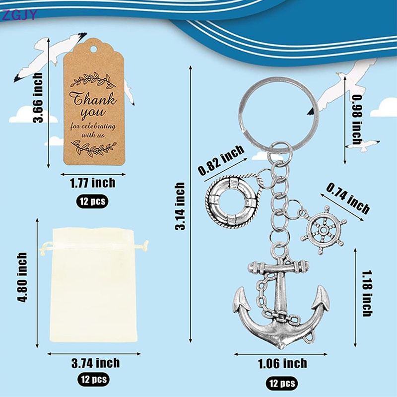 1 Set Móc Khóa Thiết Kế Hình Mỏ Neo Bằng Giấy Kraft Màu Trắng Dùng Làm Quà Tặng Mới